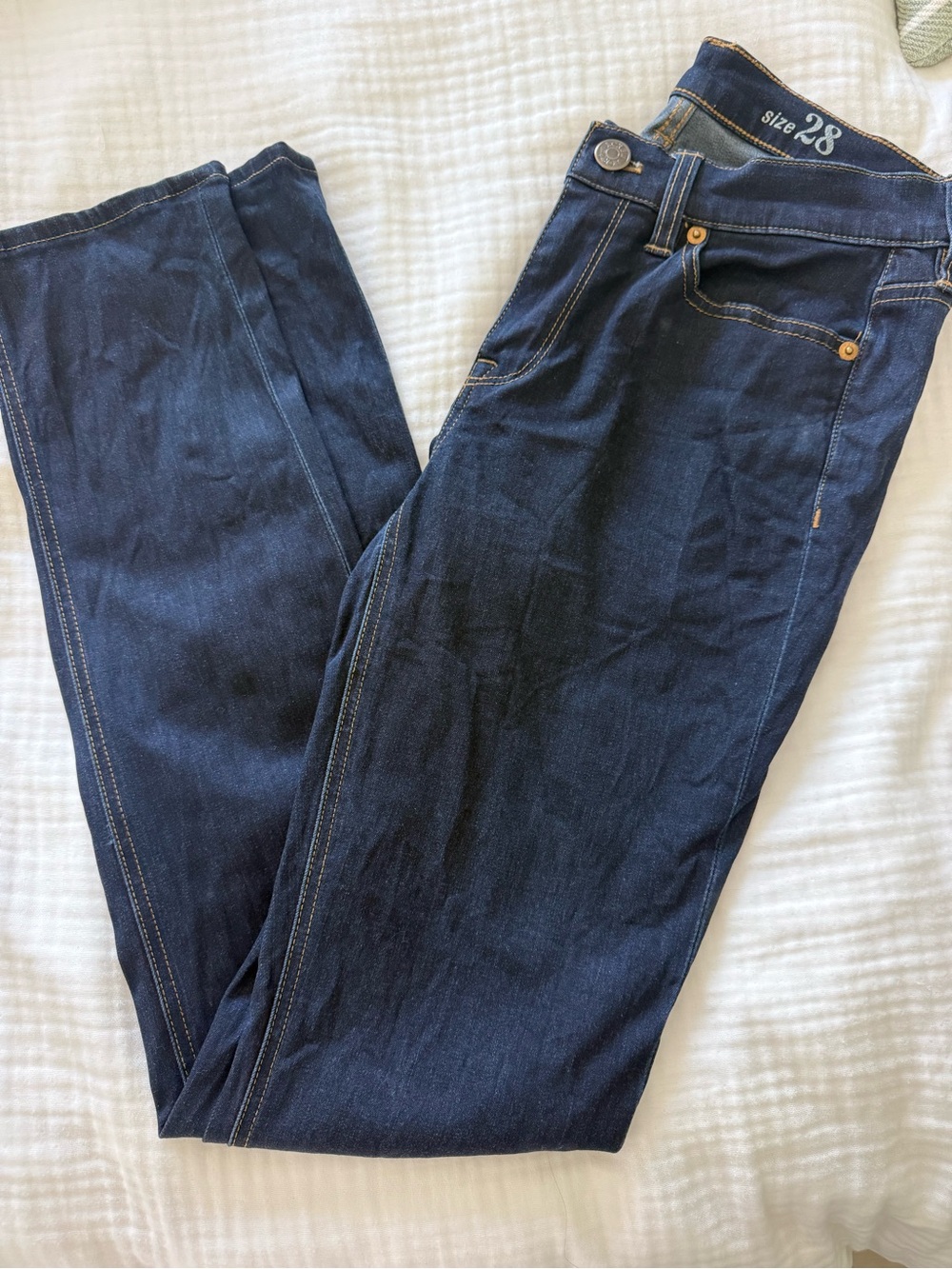 J. Crew Dark Blue Straight-Leg Jeans